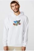 Top Gun Vintage Jet Stars Beyaz Erkek 3ip Kapşonlu  Sweatshirt thumbnail 1