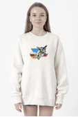 Top Gun Vintage Jet Stars Beyaz Kadın 2ip Sweatshirt thumbnail 1