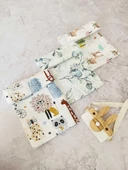 3 Adet Çok Amaçlı Müslin Bezi Örtü Battaniye thumbnail 1