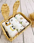 3 Adet 75x75 Çok Amaçlı Müslin Bezi Örtü Battaniye thumbnail 1