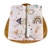 2 Adet  Çok Amaçlı Müslin Örtü Battaniye thumbnail 1