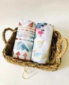 2 Adet  Çok Amaçlı Müslin Bezi Örtü Battaniye thumbnail 1