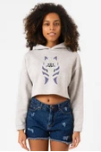 Ahsoka Tano Minimal Grimelanj Kadın Crop Kapşonlu thumbnail 1