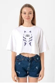 Ahsoka Tano Minimal Beyaz Kadın Crop Tshirt thumbnail 1