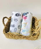 2 Adet  Çok Amaçlı Müslin Bezi Örtü Battaniye thumbnail 1