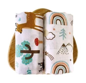 2 Adet  Çok Amaçlı Müslin Örtü Battaniye thumbnail 1