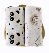 2 Adet 110x110 Çok Amaçlı Müslin Örtü - 1