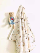 3 Adet 110x110  Çok Amaçlı Müslin Bezi Örtü Battaniye thumbnail 2