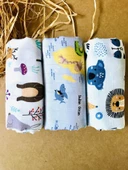 3 Adet 110x110  Çok Amaçlı Müslin Bezi Örtü Battaniye thumbnail 1