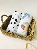 2 Adet  Çok Amaçlı Müslin Bezi Örtü Battaniye thumbnail 1