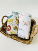 2 Adet  Çok Amaçlı Müslin Bezi Örtü Battaniye thumbnail 1