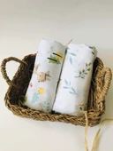 2 Adet  Çok Amaçlı Müslin Bezi Örtü Battaniye thumbnail 1