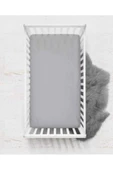 2 Adet Gri Pamuklu Lastikli Çarsaf 70x140 - 1