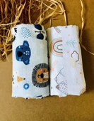 2 Adet Organik  Müslin Örtü Battaniye thumbnail 2