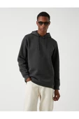 Basic Kapşonlu Sweatshirt Şardonlu - 6