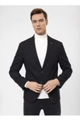Süvari Slim Fit Siyah Erkek Armürlü Ceket CT2021600310 - 4