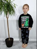 ERKEK ÇOCUM MINECRAFT BASKILI 3 İPLİK PAMUK EŞOFMAN TAKIMI - 4