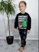 ERKEK ÇOCUM MINECRAFT BASKILI 3 İPLİK PAMUK EŞOFMAN TAKIMI - 6
