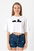 Clannad Anime Dango Daikazoku Beyaz Kadın Crop Tshirt thumbnail 1