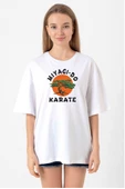 Cobra Kai Miyagi Do Karate Beyaz Kadın Oversize Tshirt thumbnail 1