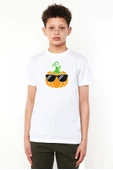 Cool Pumpkin Beyaz Çocuk Bisikletyaka Tshirt - 1