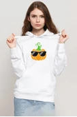 Cool Pumpkin Beyaz Kadın 3ip Kapşonlu Sweatshirt thumbnail 1