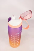 1 Lt Çift Renk Ölçü Baskılı Motivasyon Sağlıklı Plastik Su Şişesi Yavruağzı – 161646-162 C1-1-139 - 5