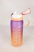 1 Lt Çift Renk Ölçü Baskılı Motivasyon Sağlıklı Plastik Su Şişesi Yavruağzı – 161646-162 C1-1-139 - 4