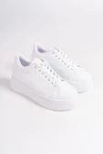 BİANA Bağcıklı Ortopedik Taban Kadın Sneaker Ayakkabı BT Beyaz - 4