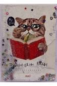 Şirin Kedi Desenli A5 Boy Simli Ve Sulu Kapaklı Defter Mls-305 - 1