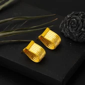 14 Ayar 7 Sıra Trabzon Hasır Altın Küpe thumbnail 2