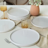 Keramika Beyaz Stackable Servis Tabağı 27 Cm 6 Adet 006 - 3