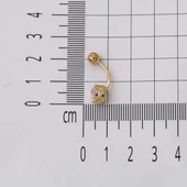 14 Ayar Tektaşlı Altın Göbek Piercing thumbnail 4