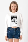 Cowboy Bebop Spike See You Space Cowboy Ekru Kadın Crop Kapşonlu thumbnail 1