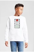 Demon Slayer Anime Crest Earring Demon Beyaz Çocuk 2ip Sweatshirt - 1