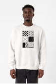 Demon Slayer Anime Patterns Beyaz Erkek 2ip Sweatshirt - 1
