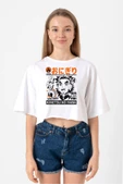 Demon Slayer Anime Super Yummy Beyaz Kadın Crop Tshirt - 1