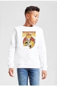 Demon Slayer Anime Zenitsu Poster Beyaz Çocuk 2ip Sweatshirt - 1
