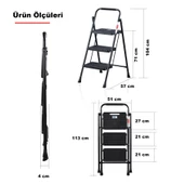 Eurostep 3 Basamak Siyah Merdiven Geniş Basamaklı Eurotower thumbnail 2