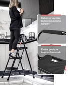 Eurostep 3 Basamak Siyah Merdiven Geniş Basamaklı Eurotower thumbnail 5