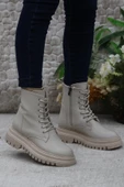 Mehmet Mete 351271 Bej Kalın Taban Sıcak Astar Kadın Bot thumbnail 4