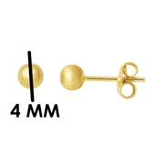 14 Ayar Altın Mat Top Küpe 4 mm. thumbnail 6