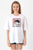Detective Conan Anime Conan Beyaz Kadın Oversize Tshirt thumbnail 1