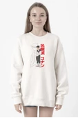 Detective Conan Anime Shinichi Kudo Beyaz Kadın 2ip Sweatshirt - 1