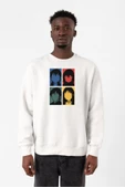 Erased Anime All Main Character Minimal Colorful Art Beyaz Erkek 2ip Sweatshirt thumbnail 1