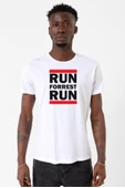 Forrest Gump Run Forrest Run Beyaz Erkek Bisikletyaka Tshirt - 1