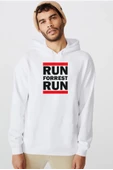 Forrest Gump Run Forrest Run Beyaz Erkek 3ip Kapşonlu  Sweatshirt thumbnail 1