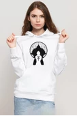 Fullmetal Alchemist Anime Logo Beyaz Kadın 3ip Kapşonlu Sweatshirt - 1