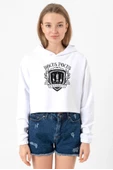 Hocus Pocus University Beyaz Optik Kadın Crop Kapşonlu thumbnail 1