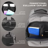 Vegmann Spectra 15,6 inç Uyumlu Gri Laptop Sırt Çantası thumbnail 4